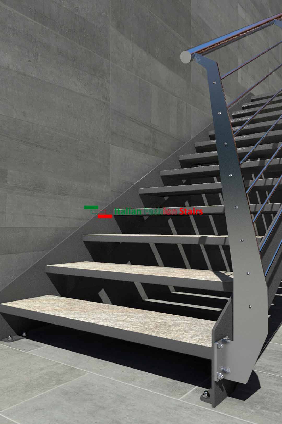 scala con gradini in metallo