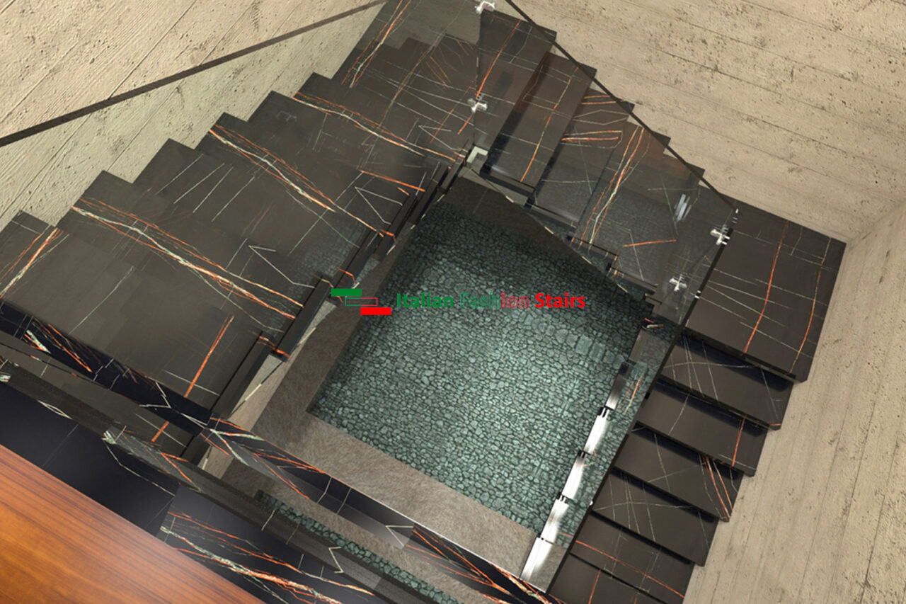 scala a sbalzo in gres